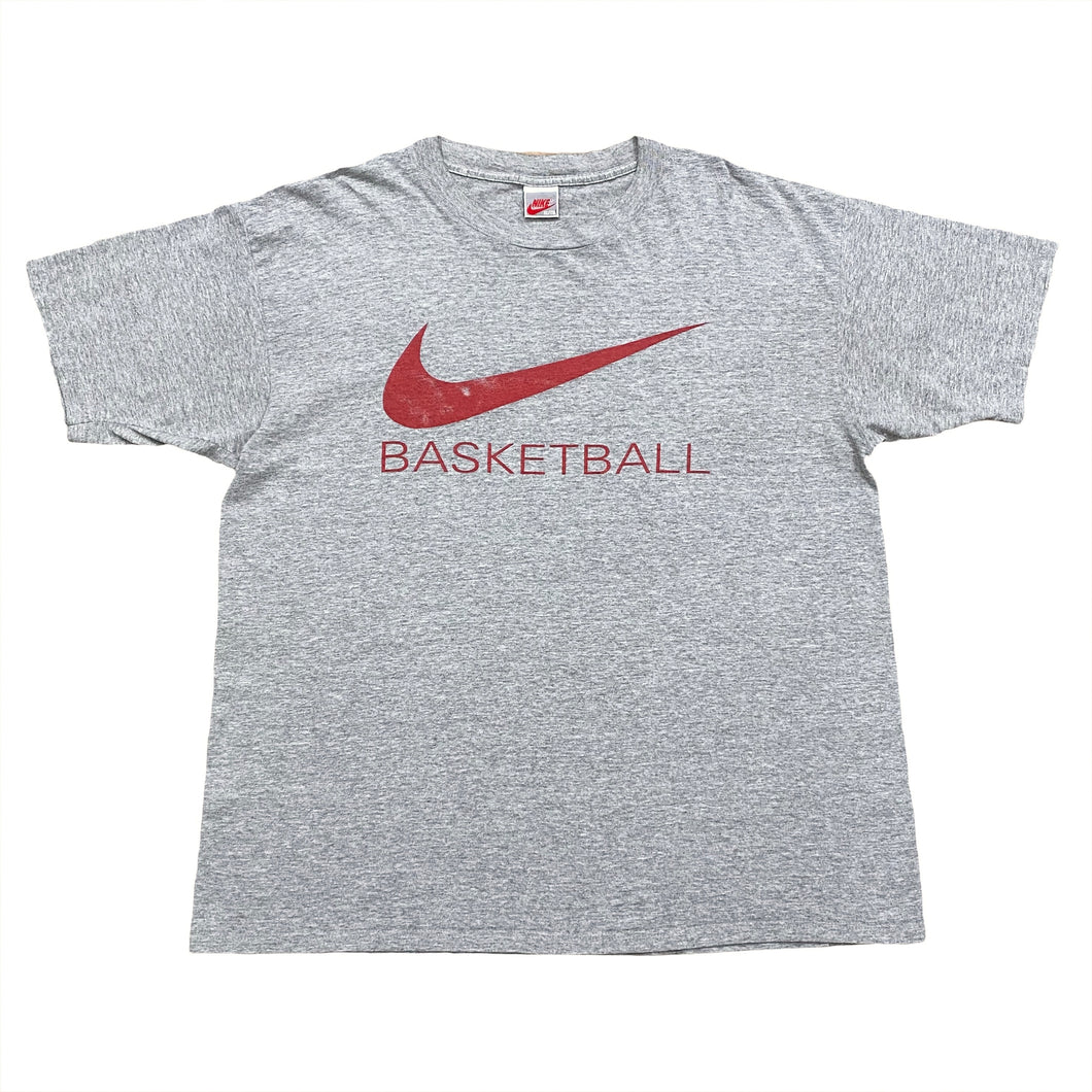 Vintage Nike Basketball Spell Out Gray Tag T-Shirt XL