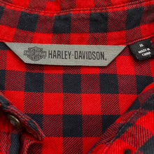 Load image into Gallery viewer, Harley Davidson Plaid Embroidered Short Sleeve Button Up Shirt XL
