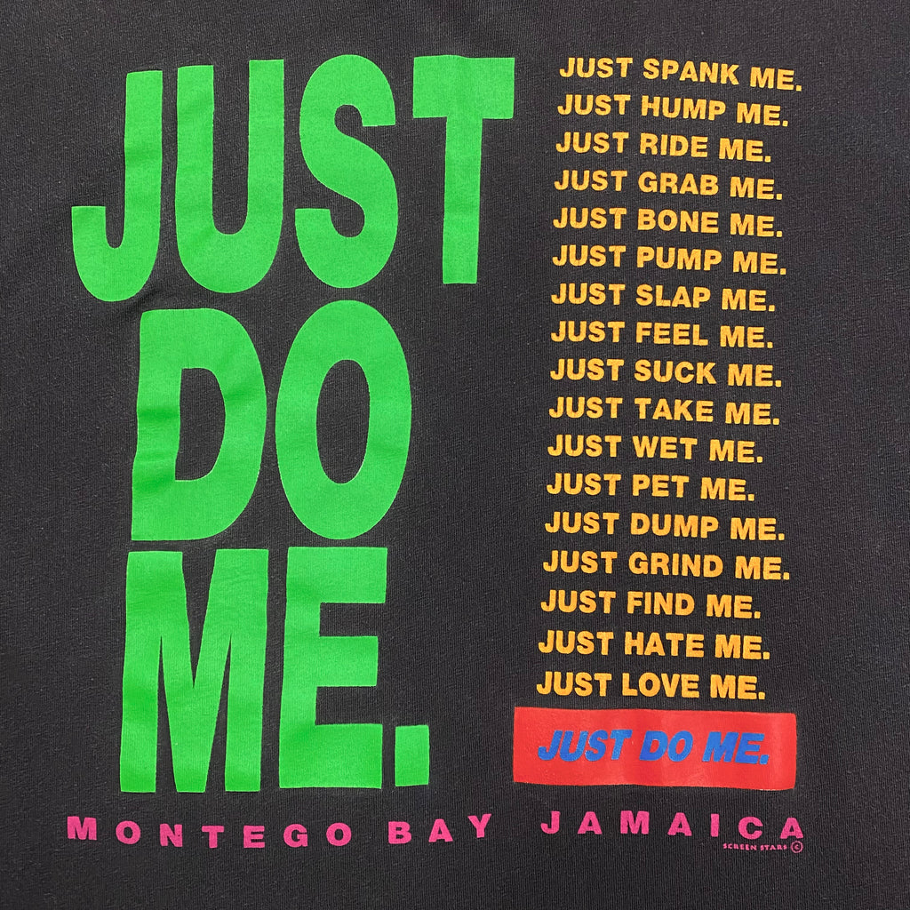 Vintage Just Do Me Nike Funny Sex Parody Humor Jamaica T-Shirt Men’s Large