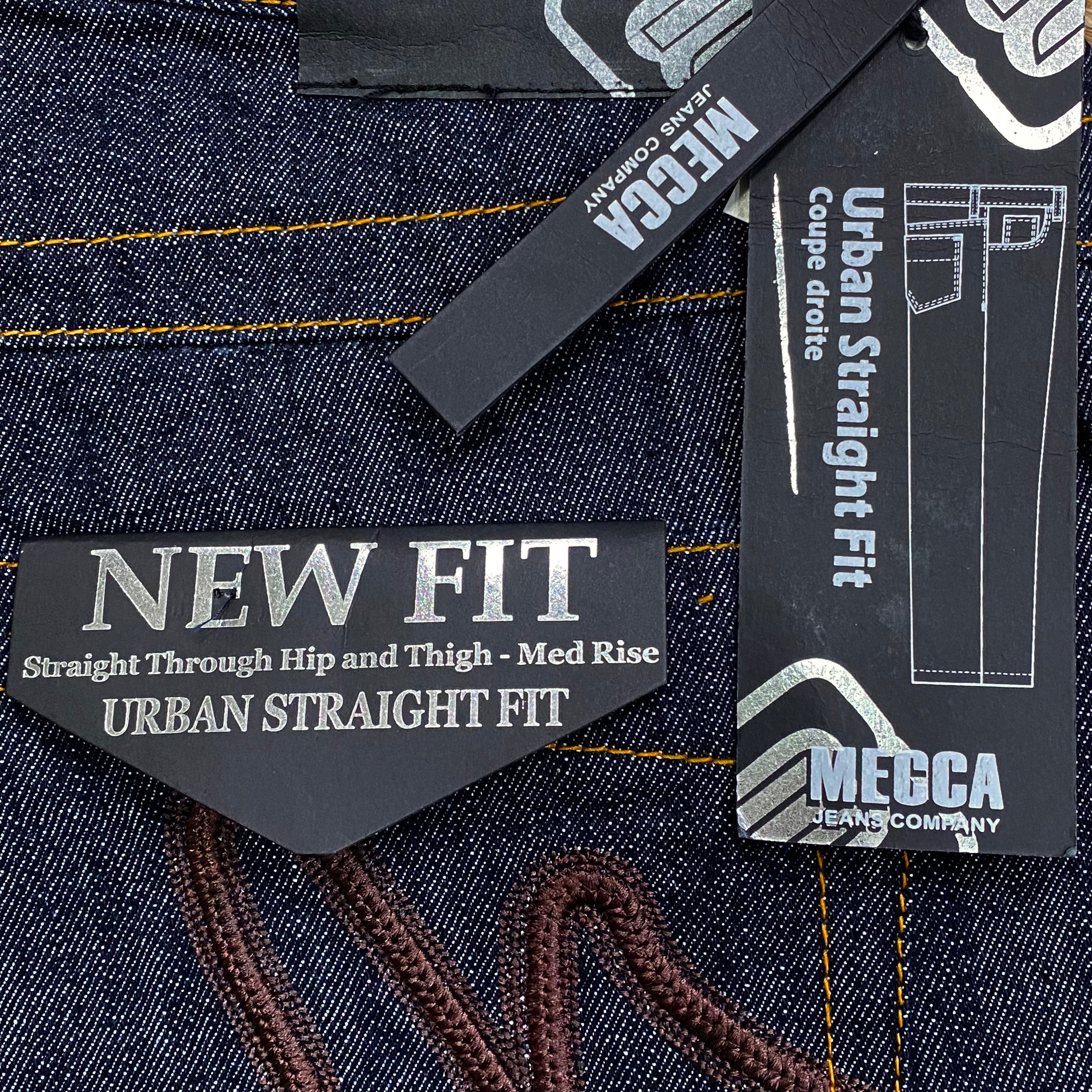 Vintage Mecca Urban Straight Medium Rise Black Jeans 38 x 32