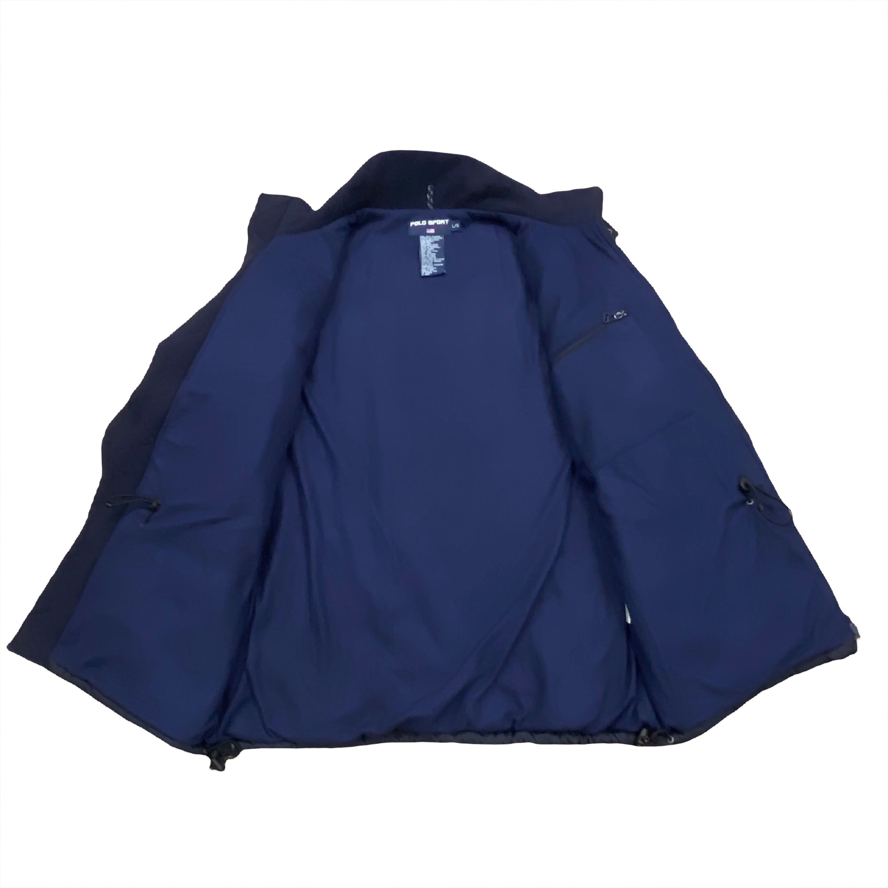 Vintage Polo Sport Ralph Lauren Full Zip Navy Fleece Lined Coat Jacket Large