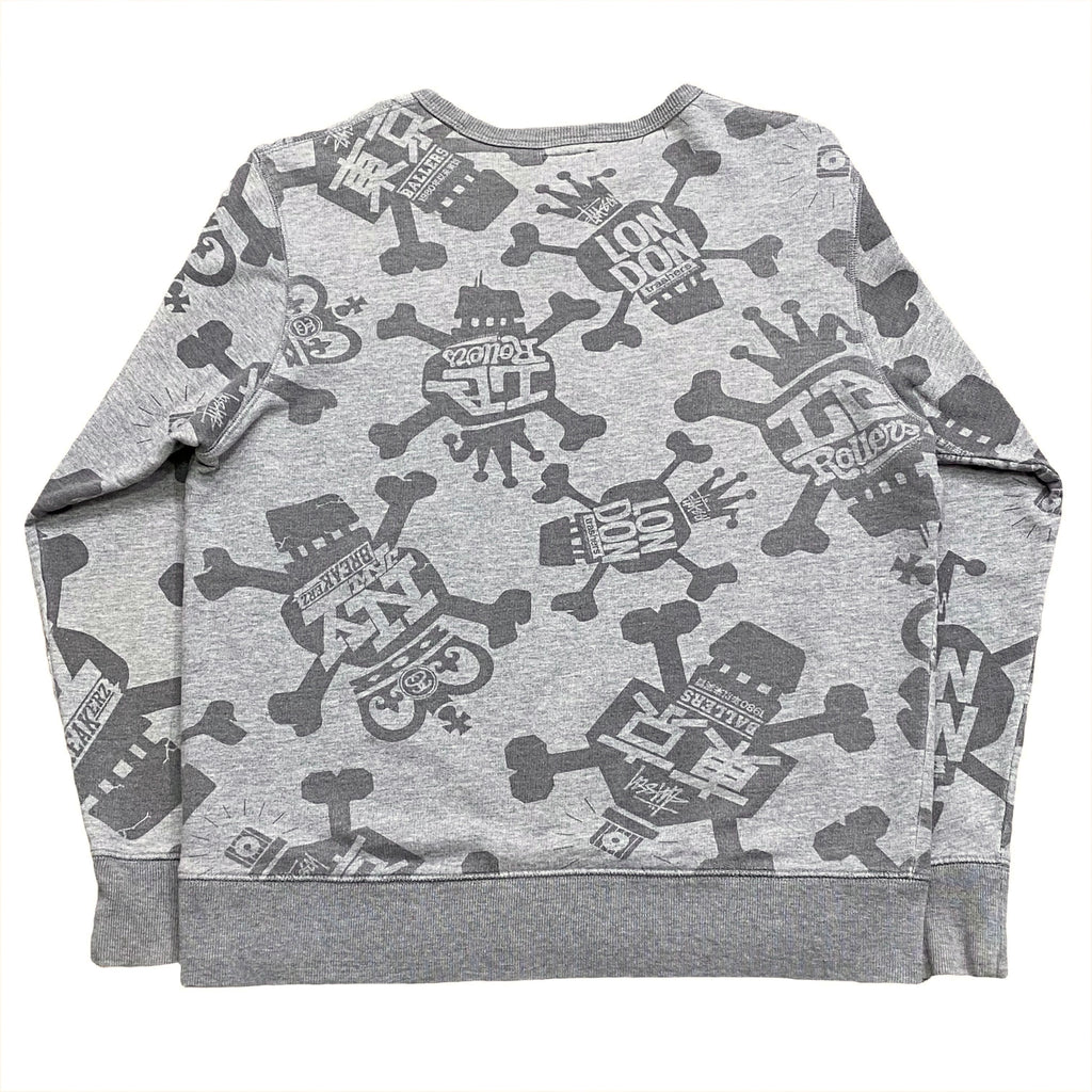 Stussy OG Skull All Over Print Sweatshirt Men’s Small