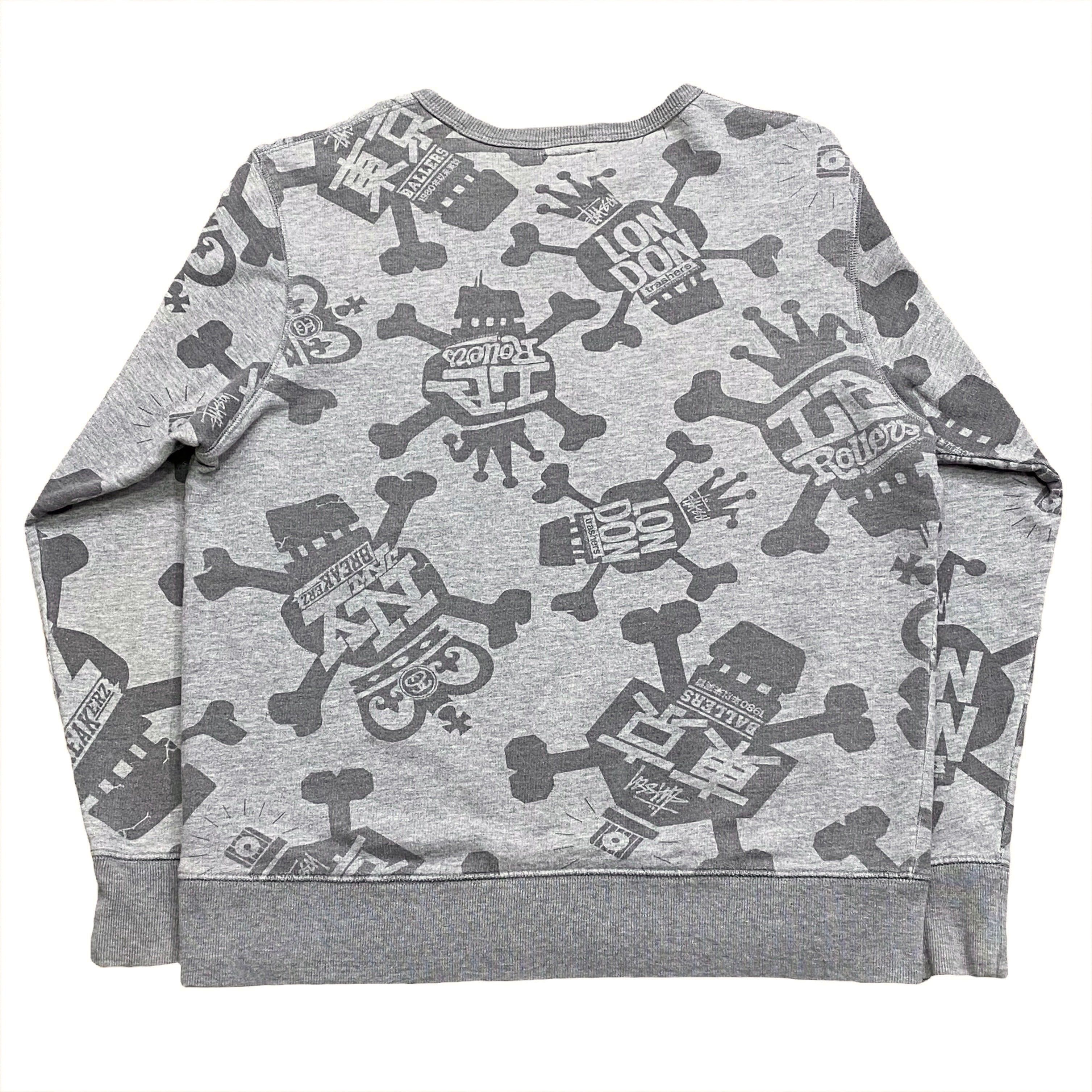 Stussy OG Skull All Over Print Sweatshirt Men’s Small