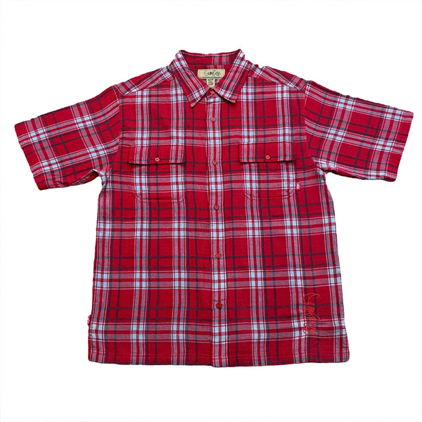 Snoop Dogg Clothing Embroidered Plaid Button Down Shirt Large