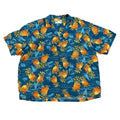 Vintage Paradise Found Pineapple Blue Rayon Hawaiian Shirt Men's XL