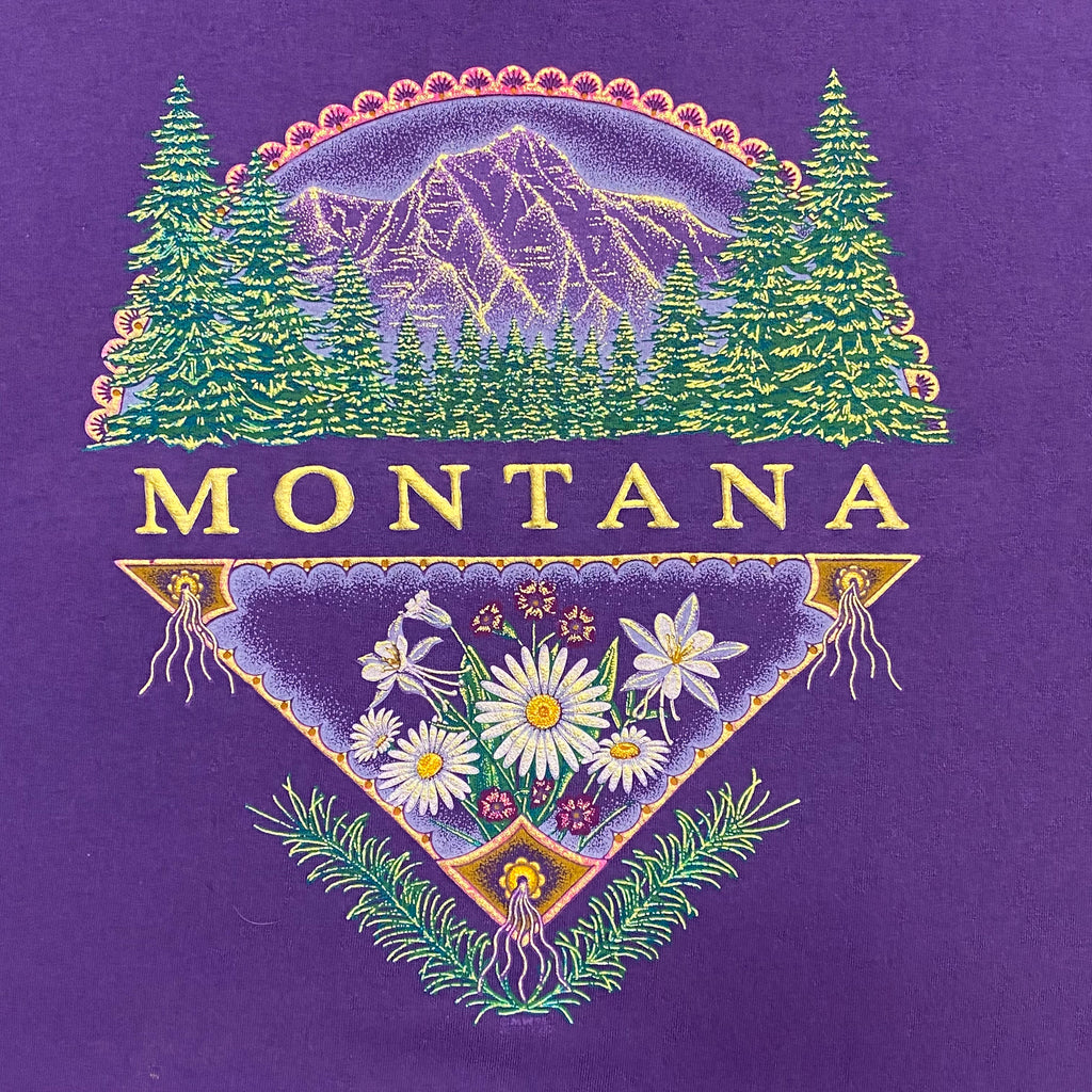 Vintage Montana USA Puffy Print T-Shirt Adult Medium