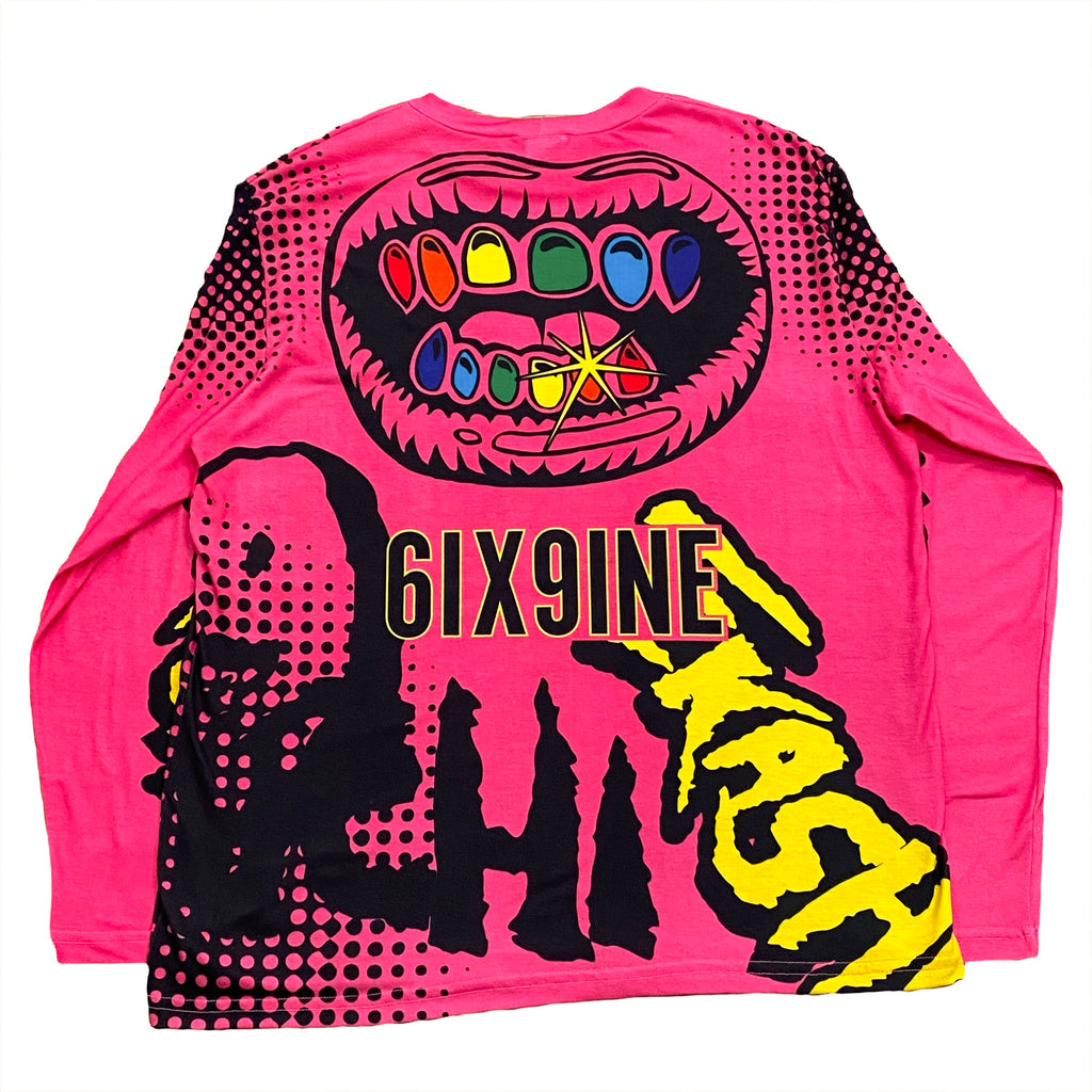 Tekashi 6ix9ine Limited Edition All Over Print Long Sleeve Shirt Men’s Large