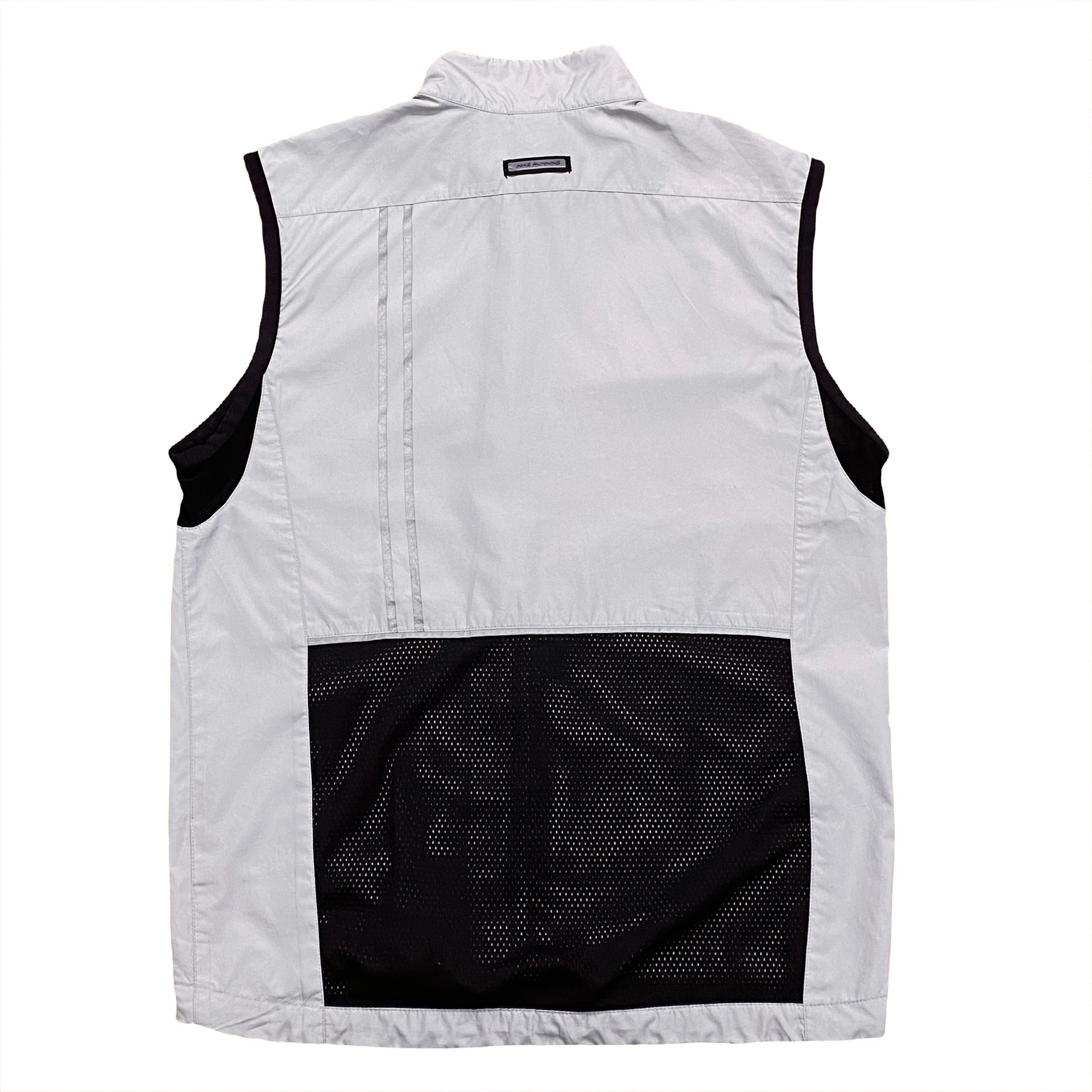 Vintage Nike Running Reflective Full Zip Vest Small