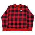 Nike Sportswear Essential Red Buffalo Plaid Sweatshirt Women’s Medium