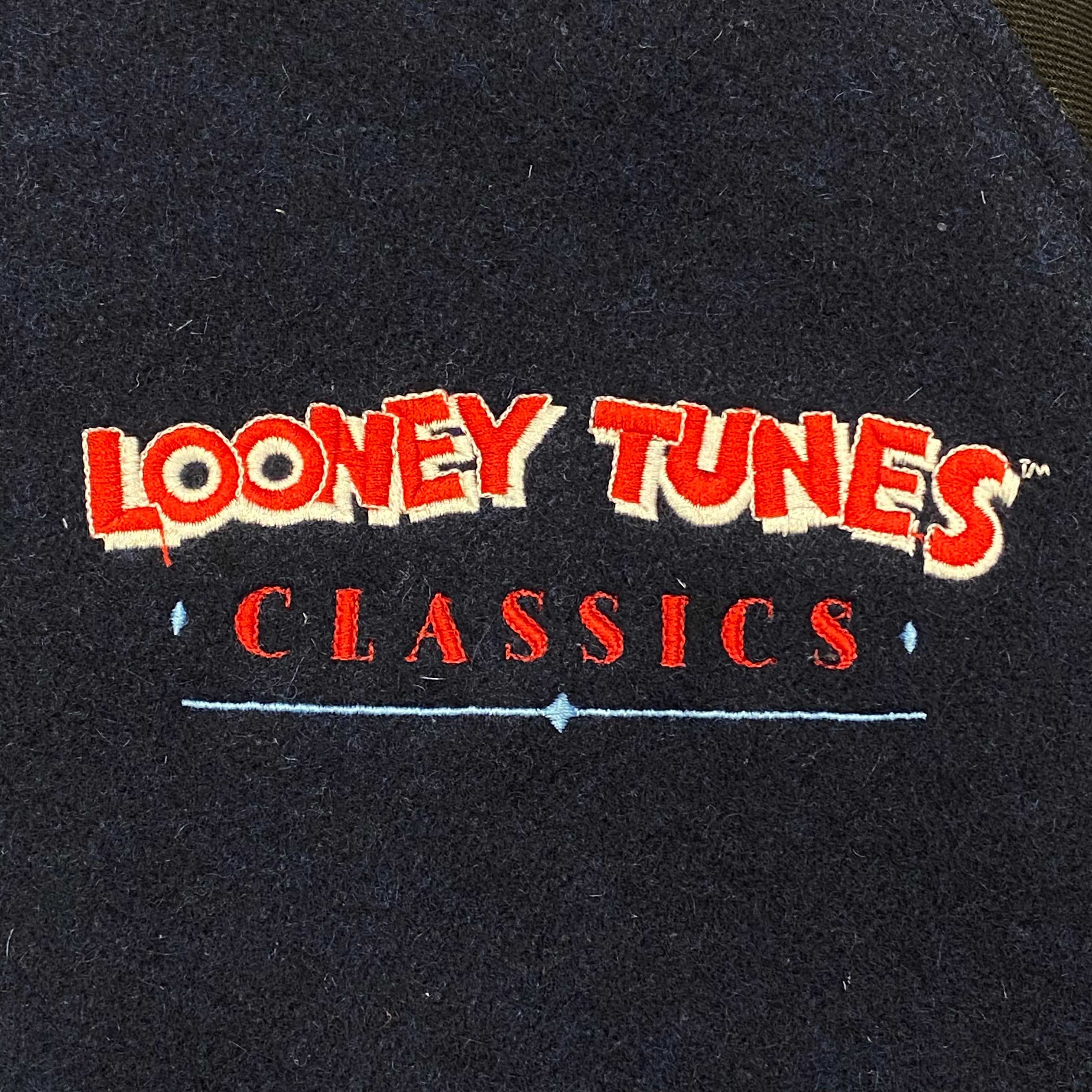 Vintage 90's Looney Tunes Bugs Bunny Embroidered Wool Baseball Varsity Jacket Youth Large 14-16