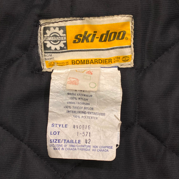 Vintage Ski-Doo Bombardier Black Snowmobile Buckle Strap Jacket Men’s 42