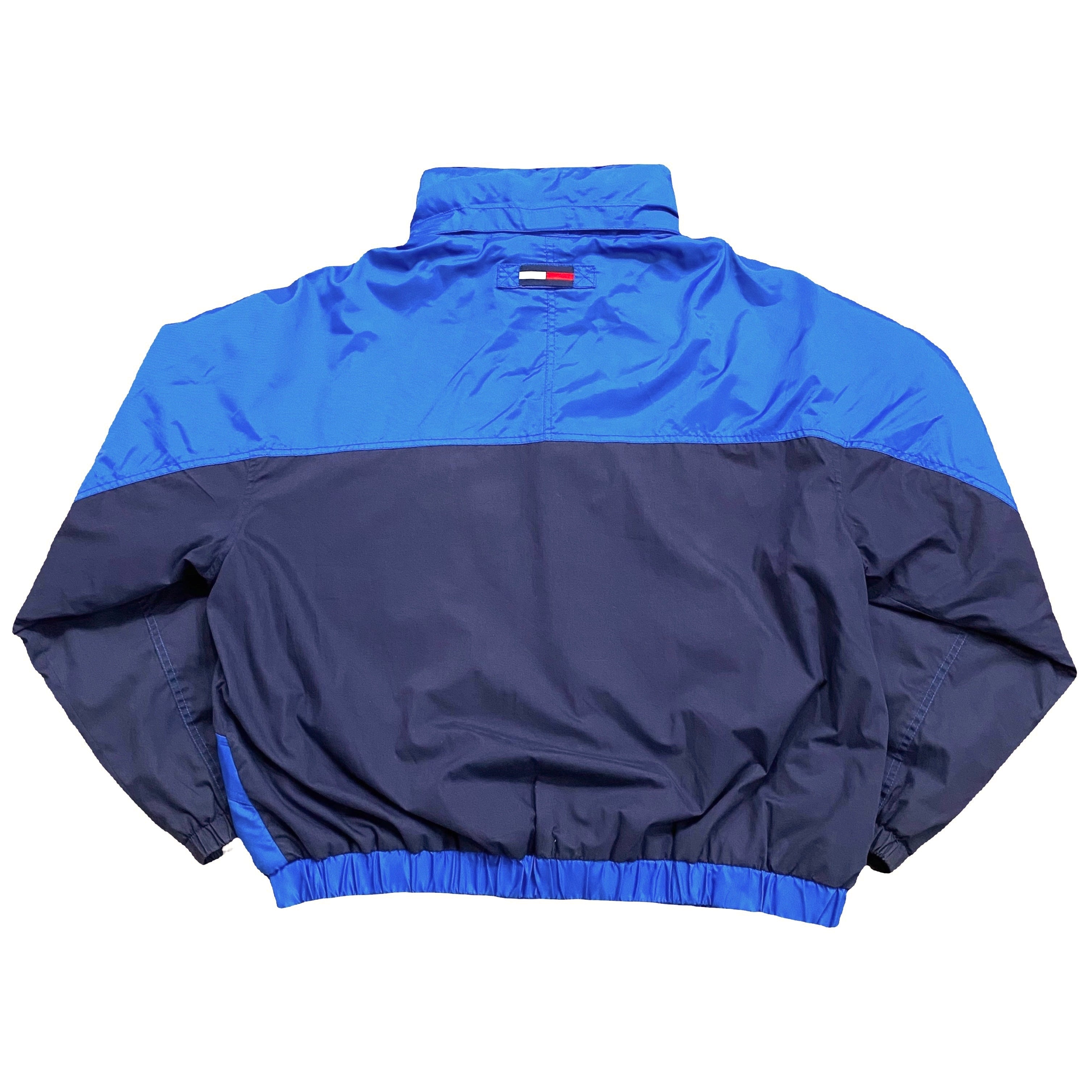 Vintage Tommy Hilfiger Fleece Lined Windbreaker Jacket With Concealable Hood XL