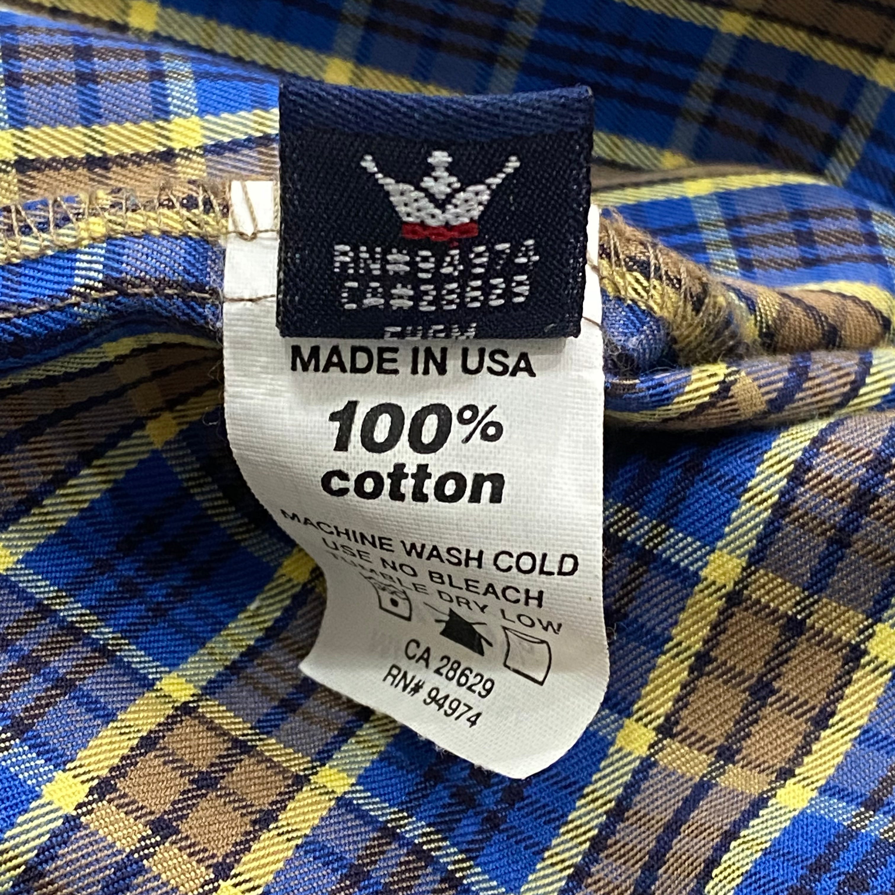 Vintage Stussy Plaid Western Pearl Snap Made In USA Button Up Shirt Men’s Small