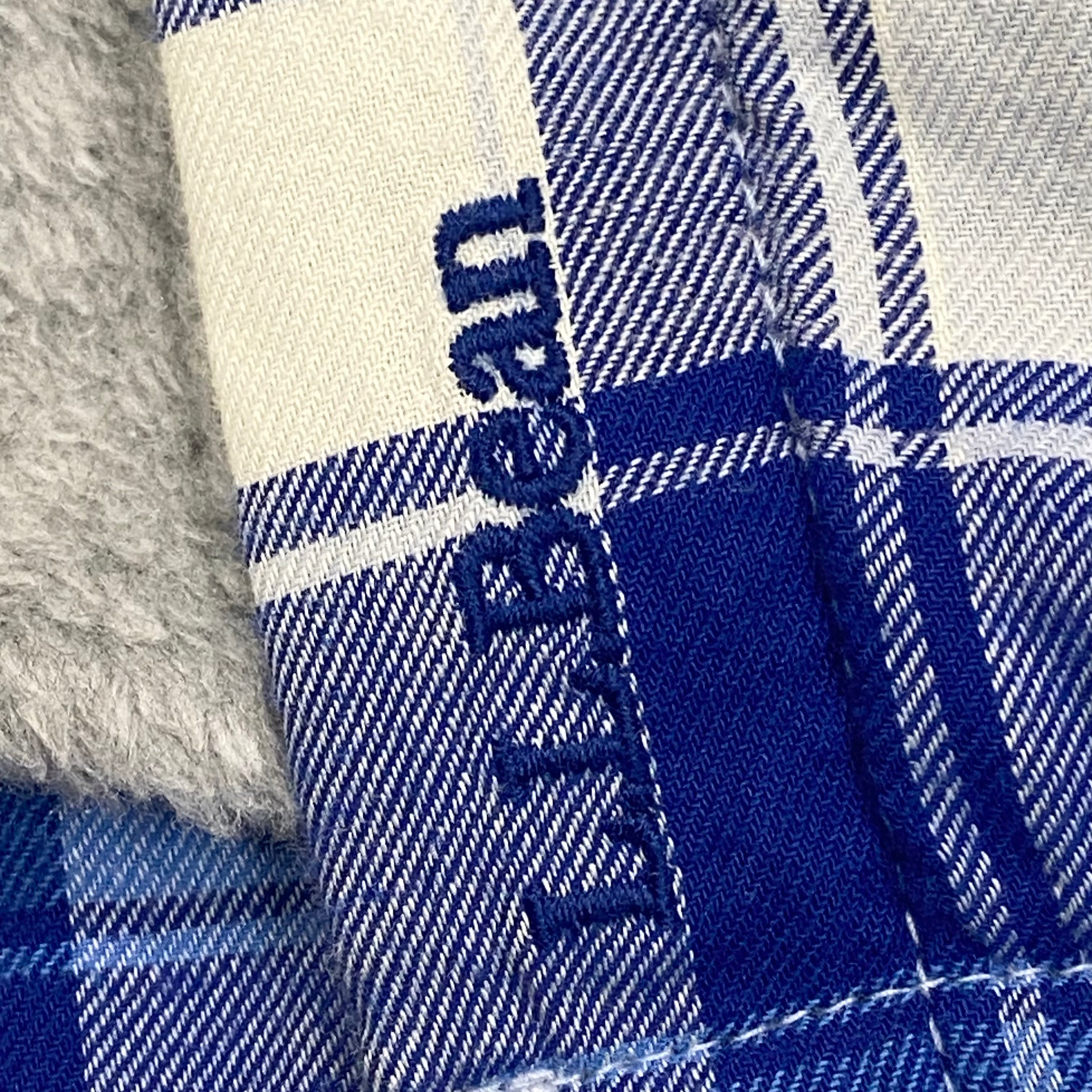 LL Bean Fleece Lined Plaid Flannel Snap Shirt Jacket Medium