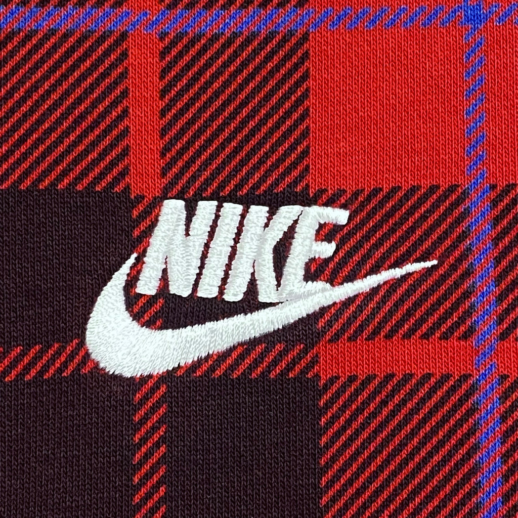 Nike Sportswear Essential Red Buffalo Plaid Sweatshirt Women’s Medium