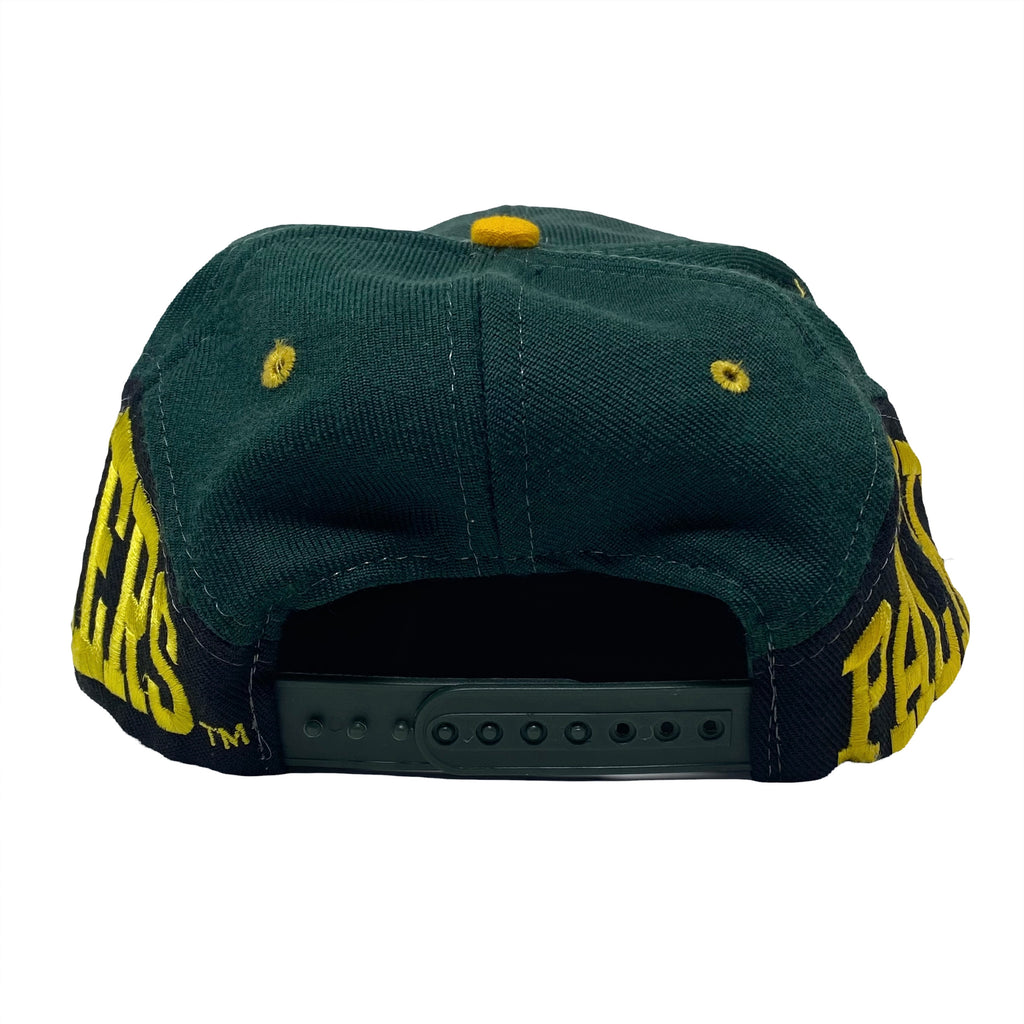Vintage Drew Pearson NFL Green Bay Packers Big Logo Script Brim Snapback Hat