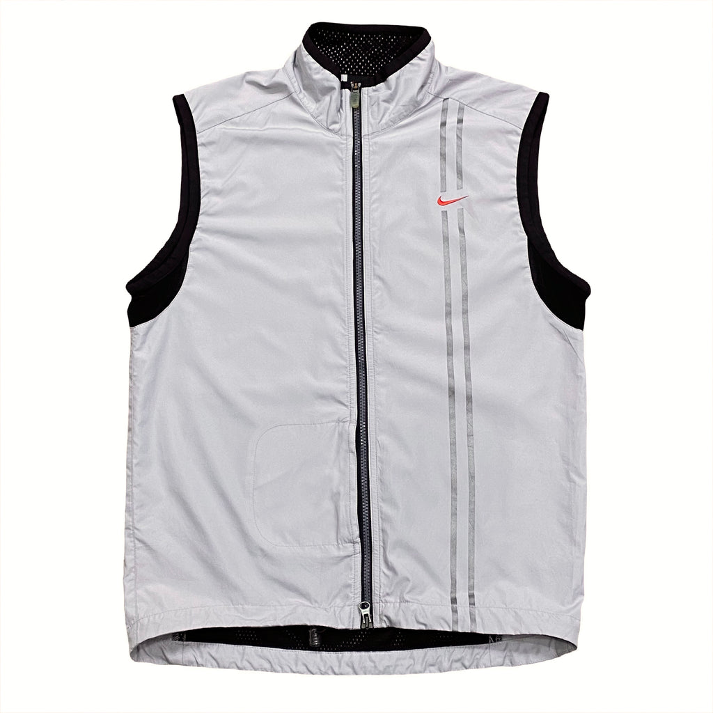Vintage Nike Running Reflective Full Zip Vest Small