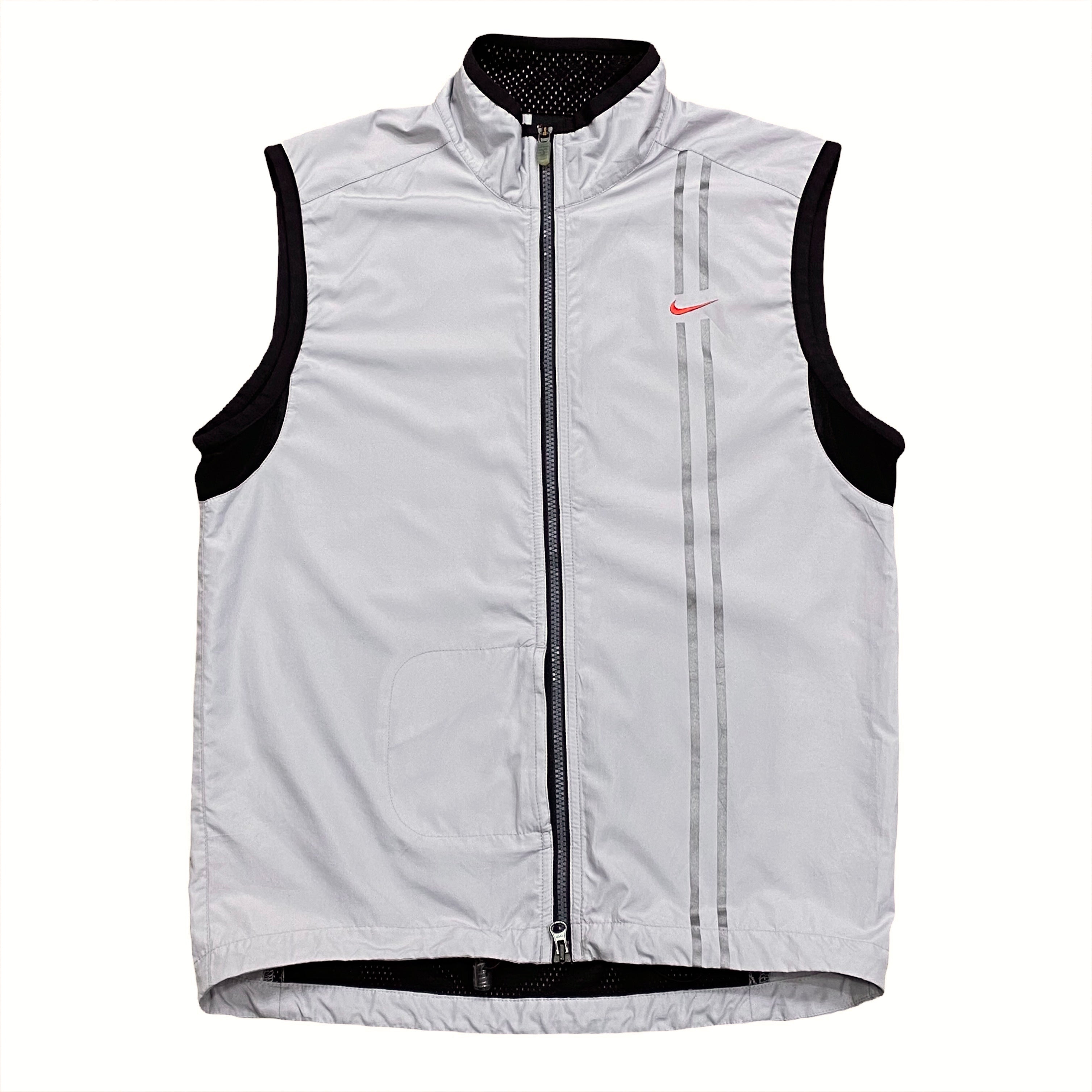 Vintage Nike Running Reflective Full Zip Vest Small