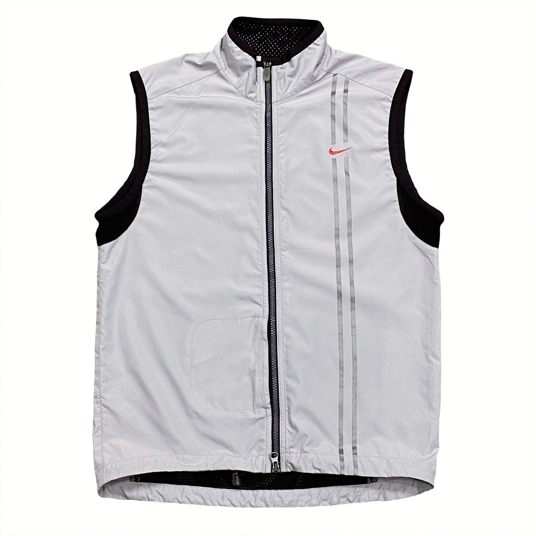 Vintage Nike Running Reflective Full Zip Vest Small