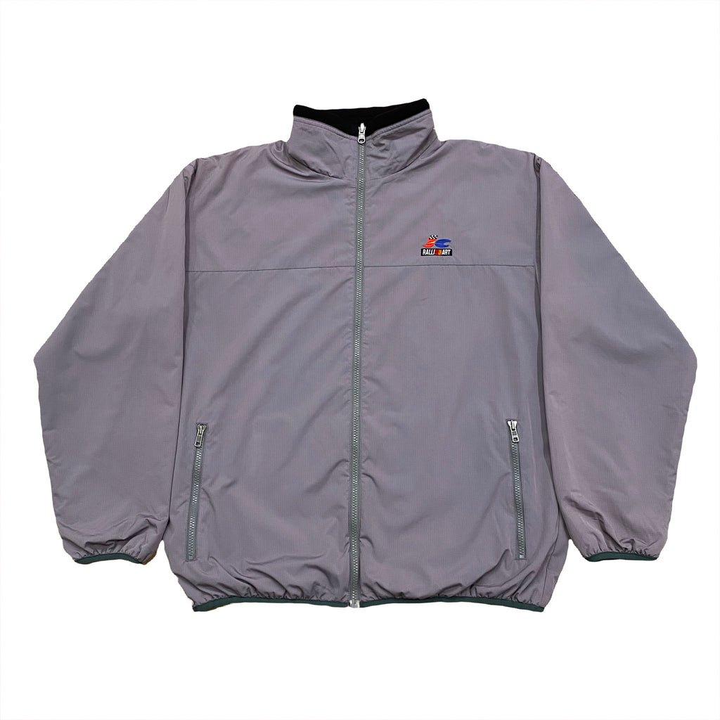 Vintage Ralliart Jackie Chan Gray Fleece Lined Windbreaker Jacket Large