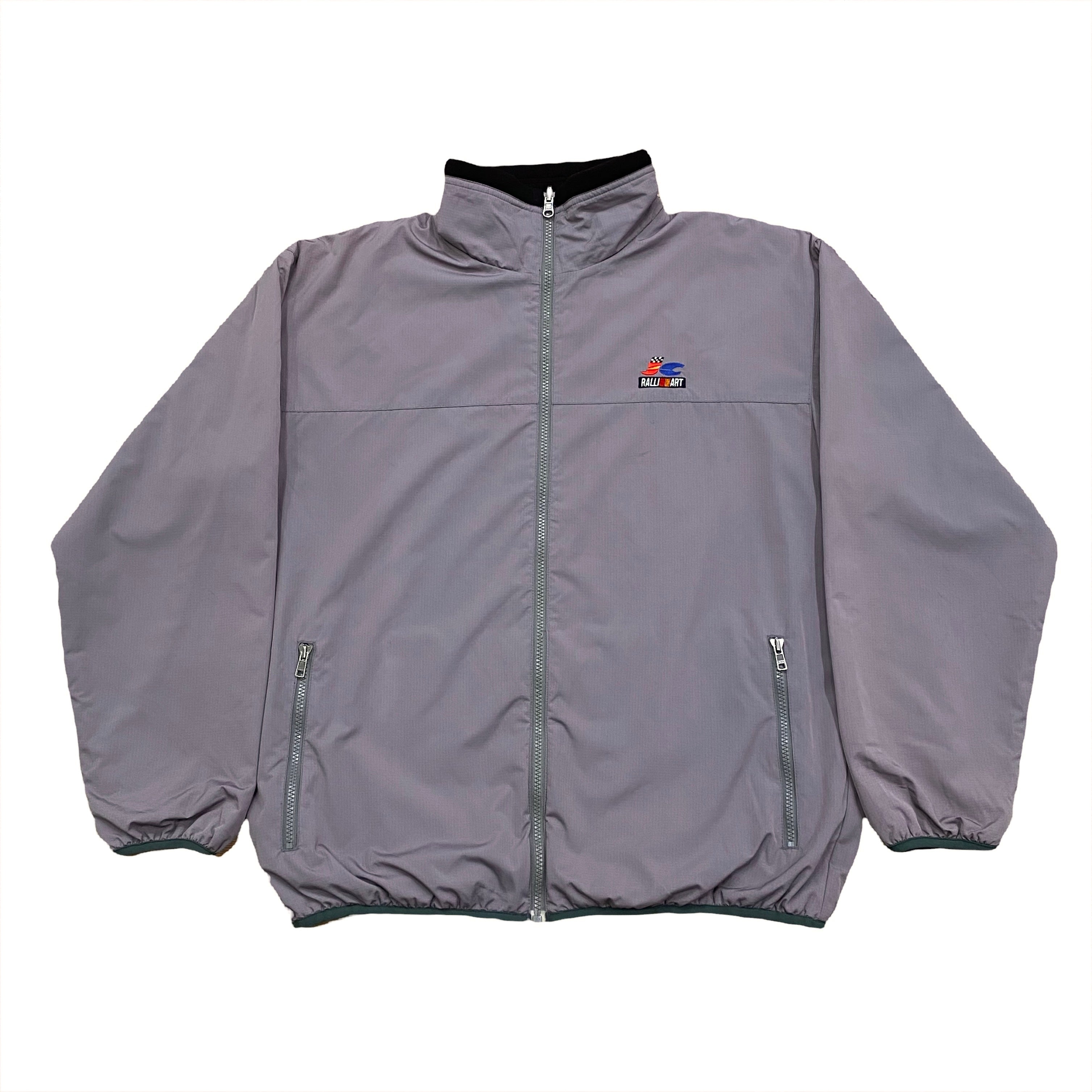 Vintage Ralliart Jackie Chan Gray Fleece Lined Windbreaker Jacket Large