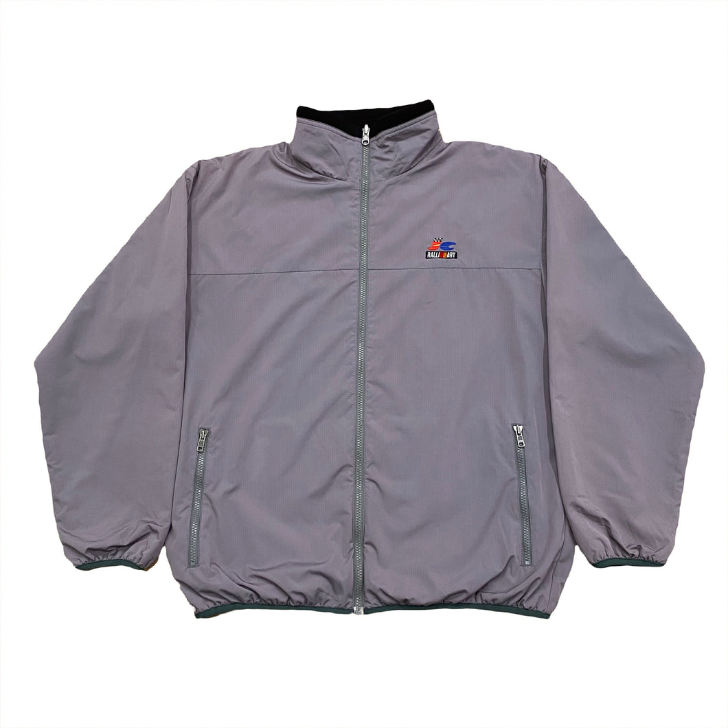 Vintage Ralliart Jackie Chan Gray Fleece Lined Windbreaker Jacket Large