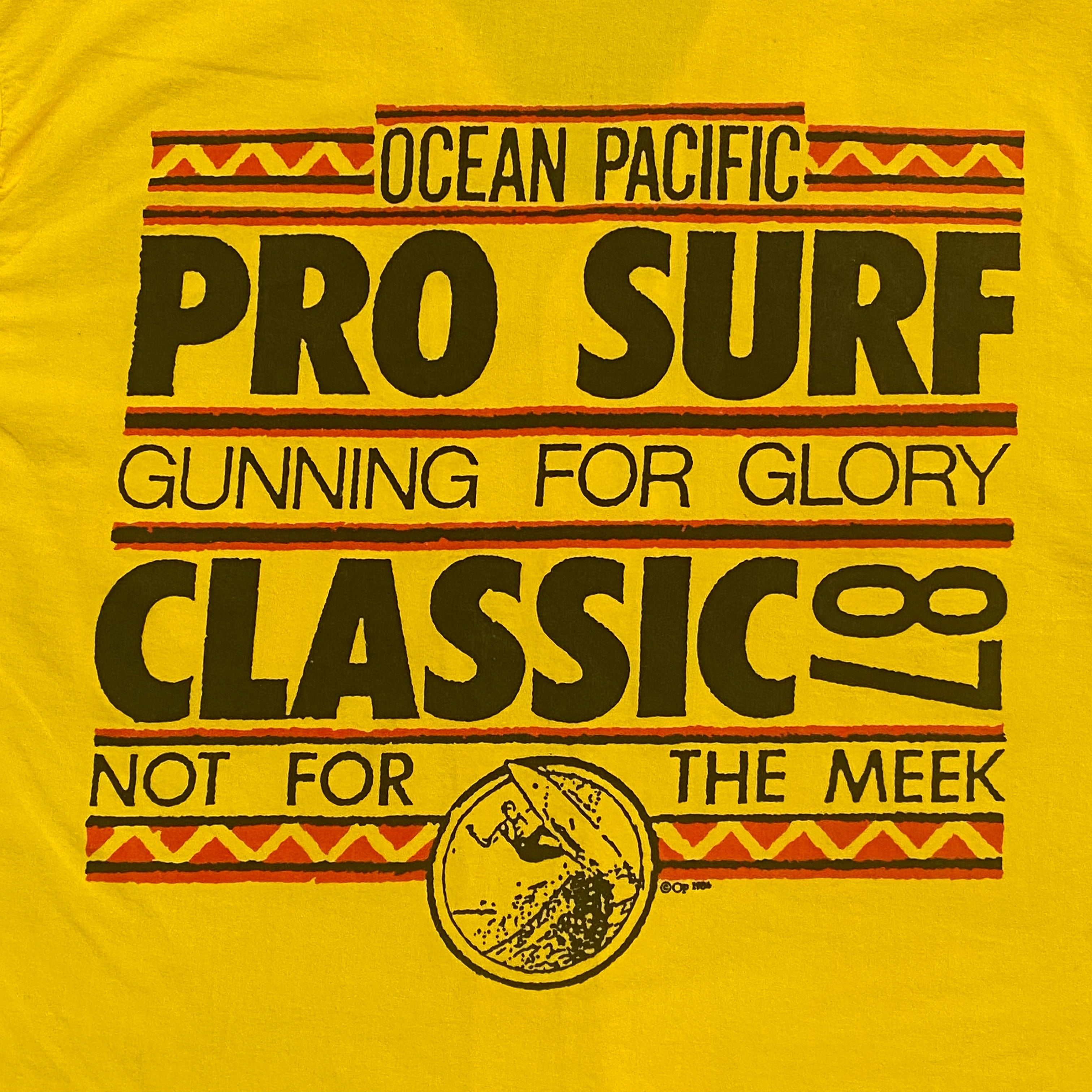 Vintage 1987 Ocean Pacific Pro Surf Classic Yellow Button Up Surfing Shirt Men’s XL