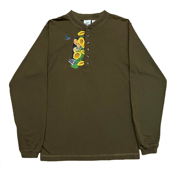 Vintage Disney Store Pocahontas, Meeko & Flit Henley Shirt Women’s Small