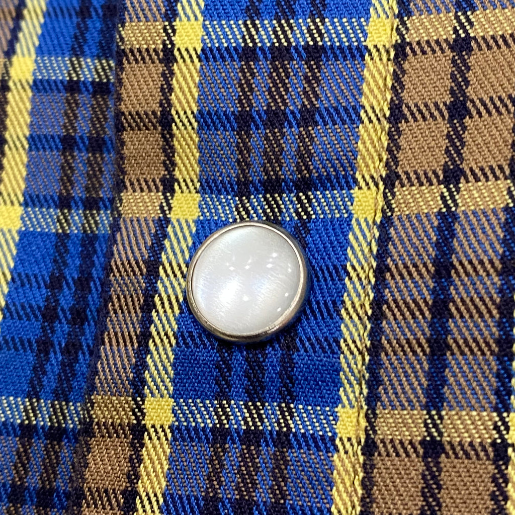 Vintage Stussy Plaid Western Pearl Snap Made In USA Button Up Shirt Men’s Small
