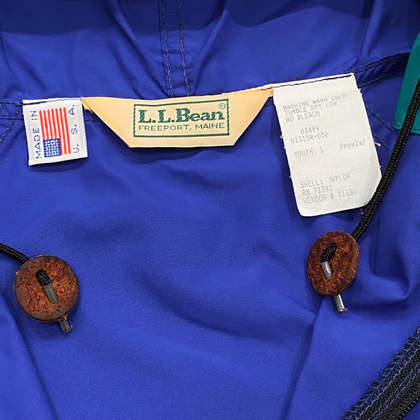 Vintage 90's LL Bean Anorak 1/2 Zip Aztec Windbreaker Jacket Youth Large