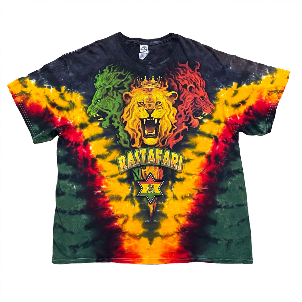 Liquid Blue 2014 Rastafari Reggae Rasta Lion Tie-Dye T-Shirt Men's XL