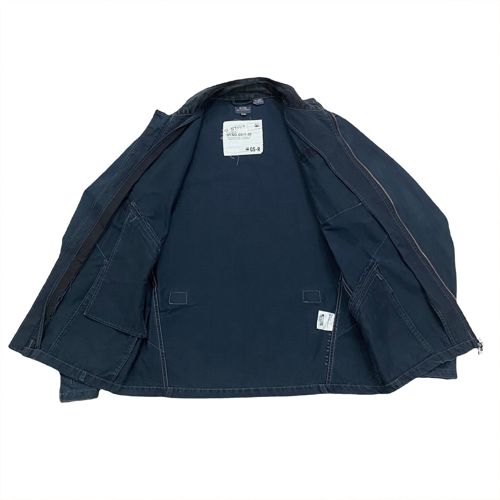 G-Star Raw Denim Black Chopper Jkt Long Jacket Men’s Large