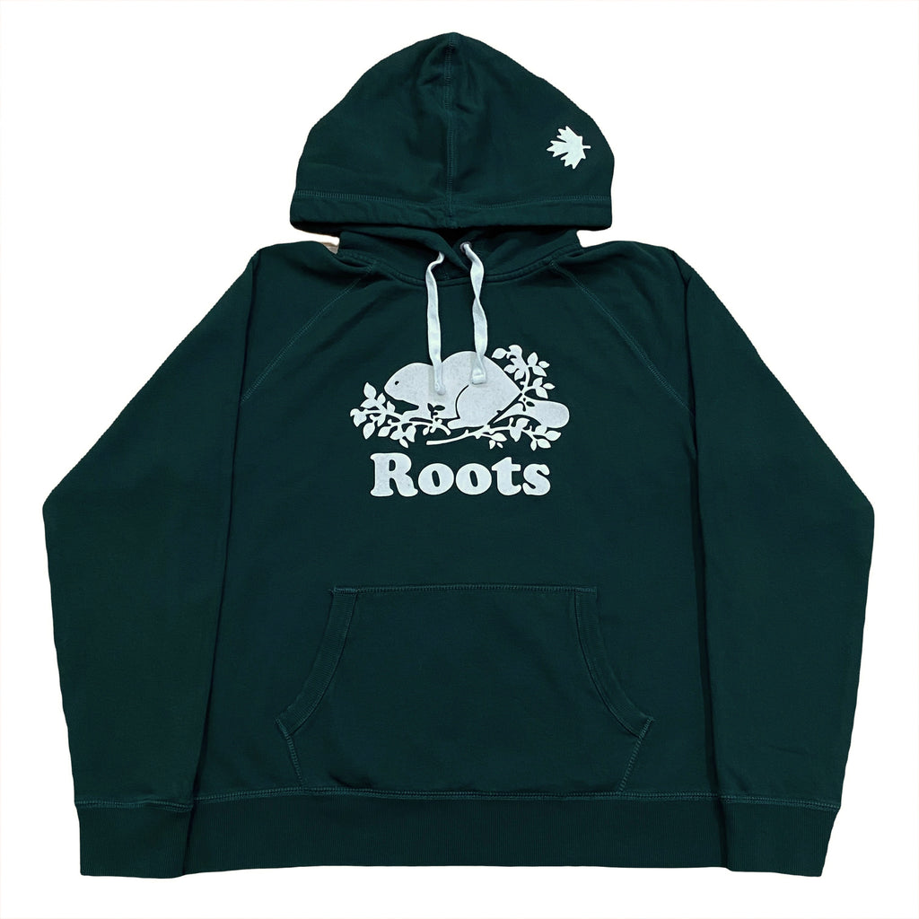 Roots Canada Beaver Logo Hoodie Large