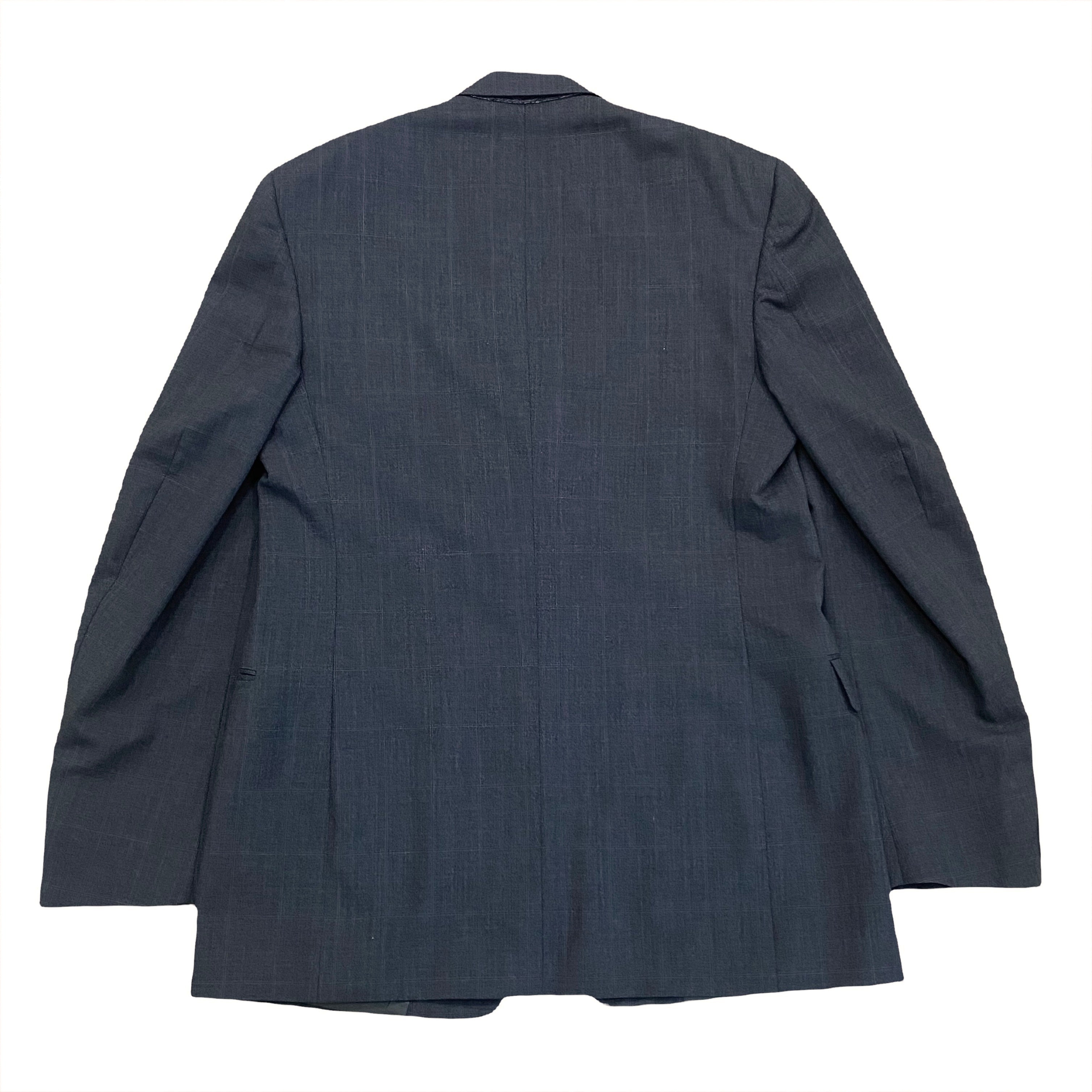 Vintage Burberrys Window Pane Check Gray Wool Blazer Jacket Men’s 42 L