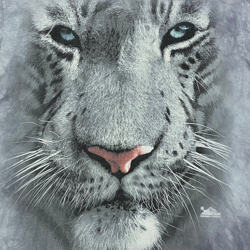 The Mountain 2011 White Tiger Face Stone Washed T-Shirt Medium