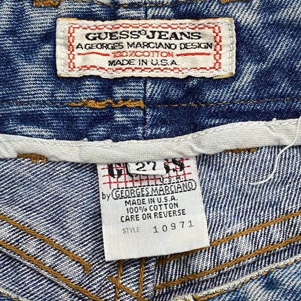 Vintage 80’s Guess USA Cuffed High Rise Button Fly Denim Shorts Women’s 27