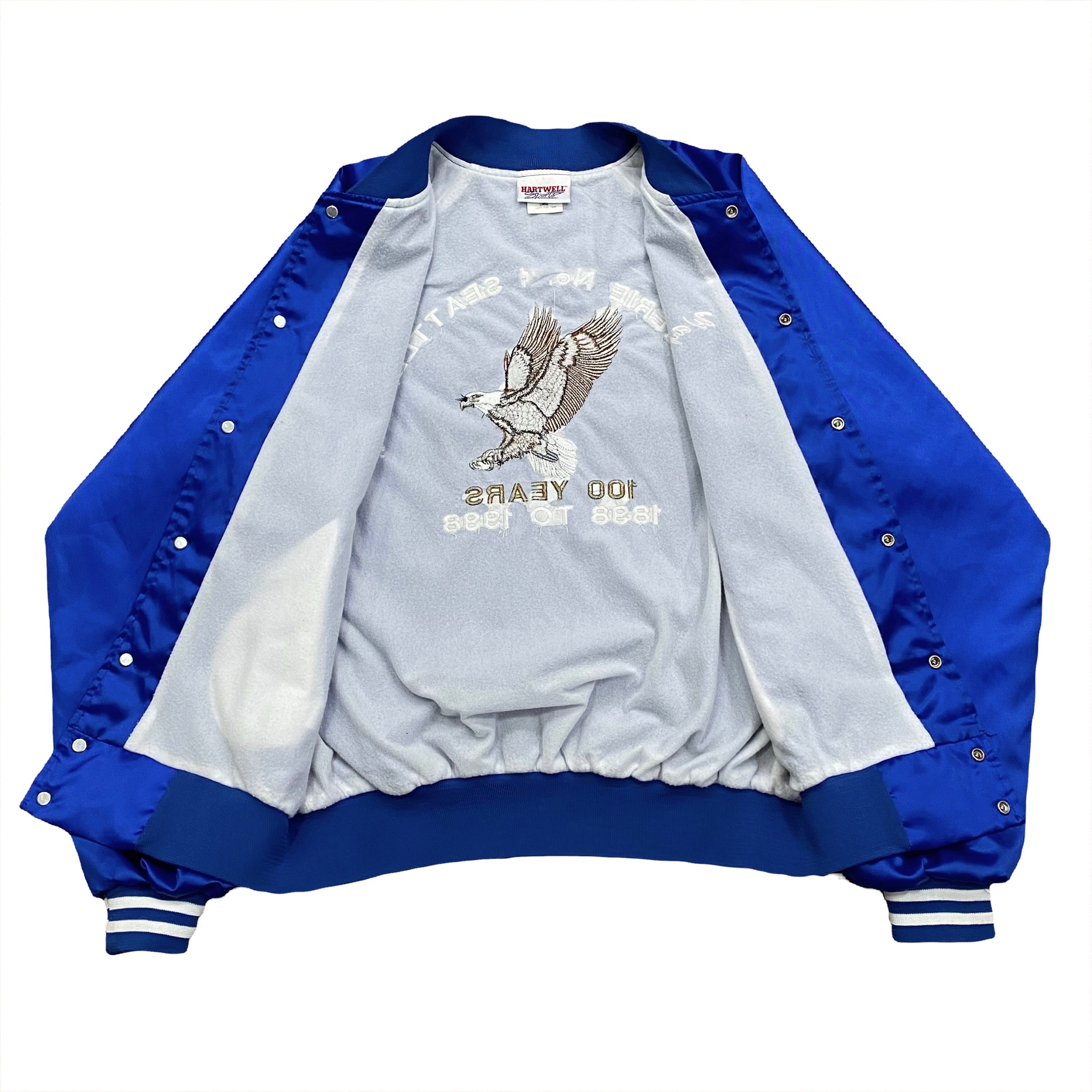 Vintage Hartwell Sports Fraternal Order Of Eagles Wayne Snap Satin Jacket Large