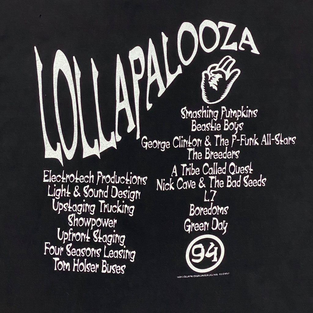 Vintage 1994 Lollapalooza Music Festival Local Crew Concert T-Shirt XL