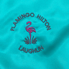 Load image into Gallery viewer, Vintage Flamingo Hilton Laughlin Embroidered Snap Button Satin Jacket Medium
