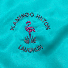 Load image into Gallery viewer, Vintage Flamingo Hilton Laughlin Embroidered Snap Button Satin Jacket Medium
