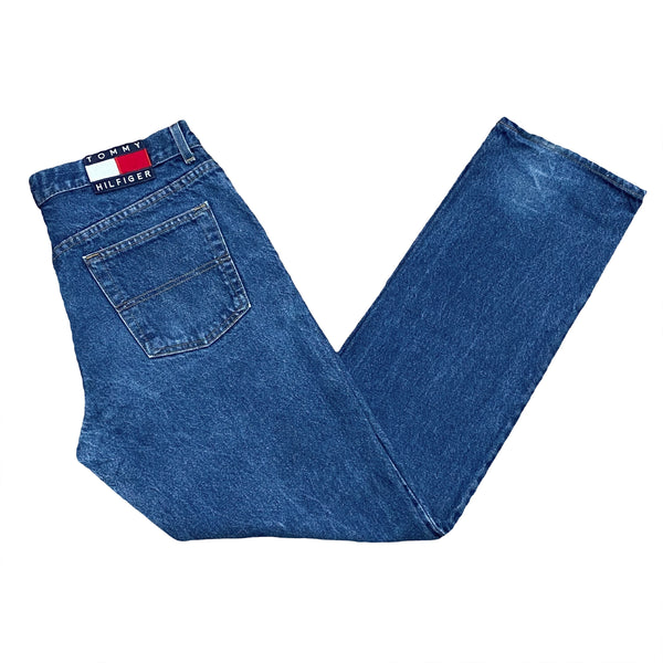 Vintage Tommy Hilfiger Flag Patch Boot Cut Jeans 34