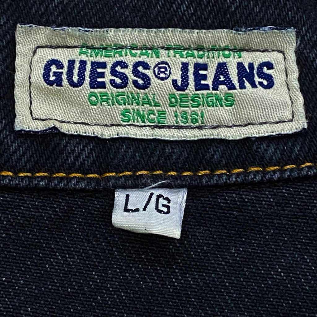 Vintage Guess USA Black Denim Jacket Men’s Large