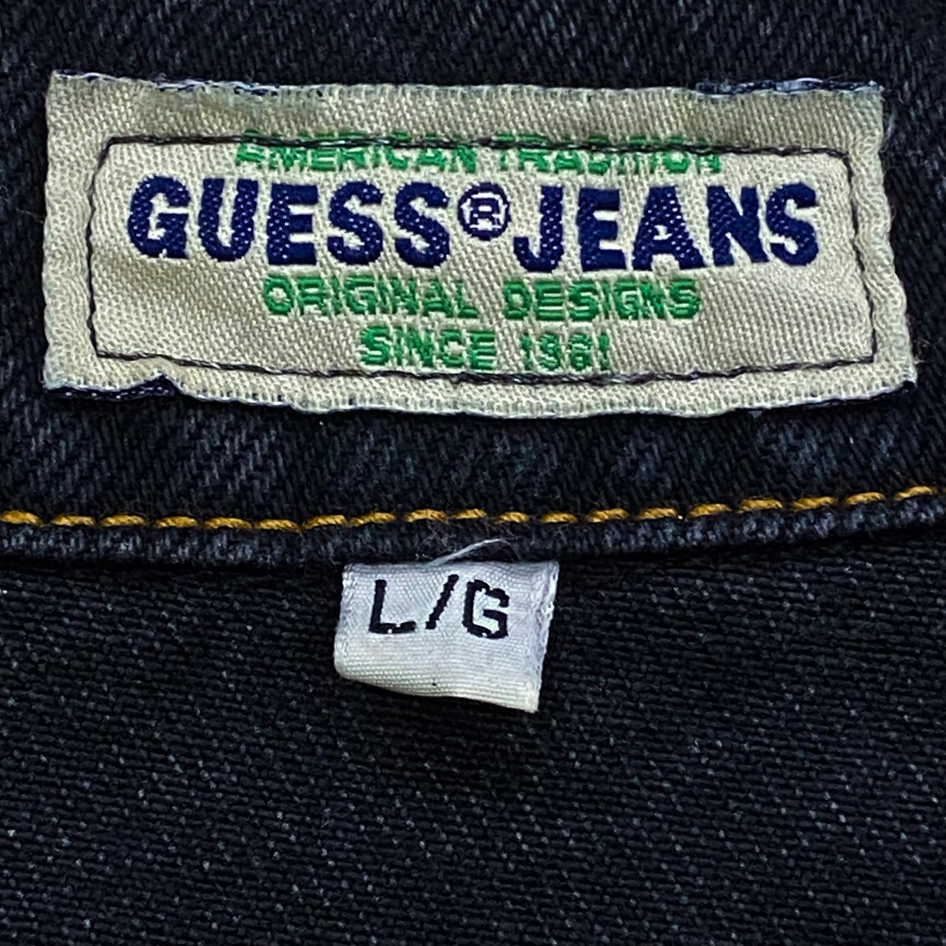 Vintage Guess USA Black Denim Jacket Men’s Large