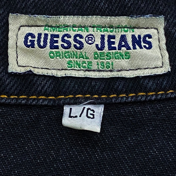 Vintage Guess USA Black Denim Jacket Men’s Large