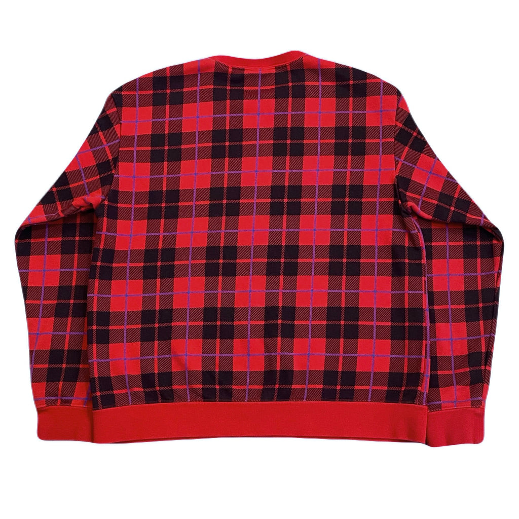 Nike Sportswear Essential Red Buffalo Plaid Sweatshirt Women’s Medium