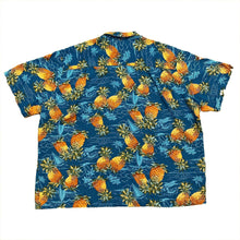 Load image into Gallery viewer, Vintage Paradise Found Pineapple Blue Rayon Hawaiian Shirt Men&#39;s XL
