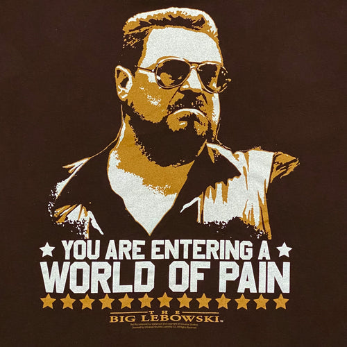 Big Lebowski You Are Entering A World Of Pain Walter Sobchak T-Shirt 2XL