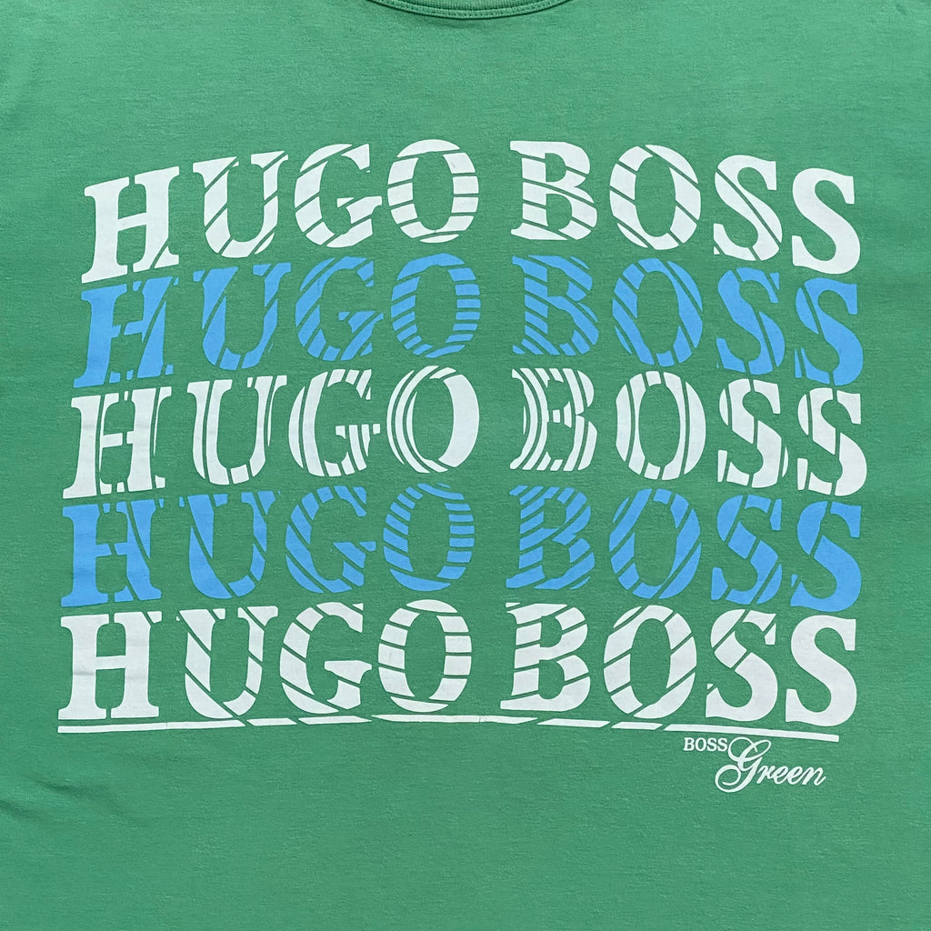 Hugo Boss Green Paper Thin T-Shirt Large