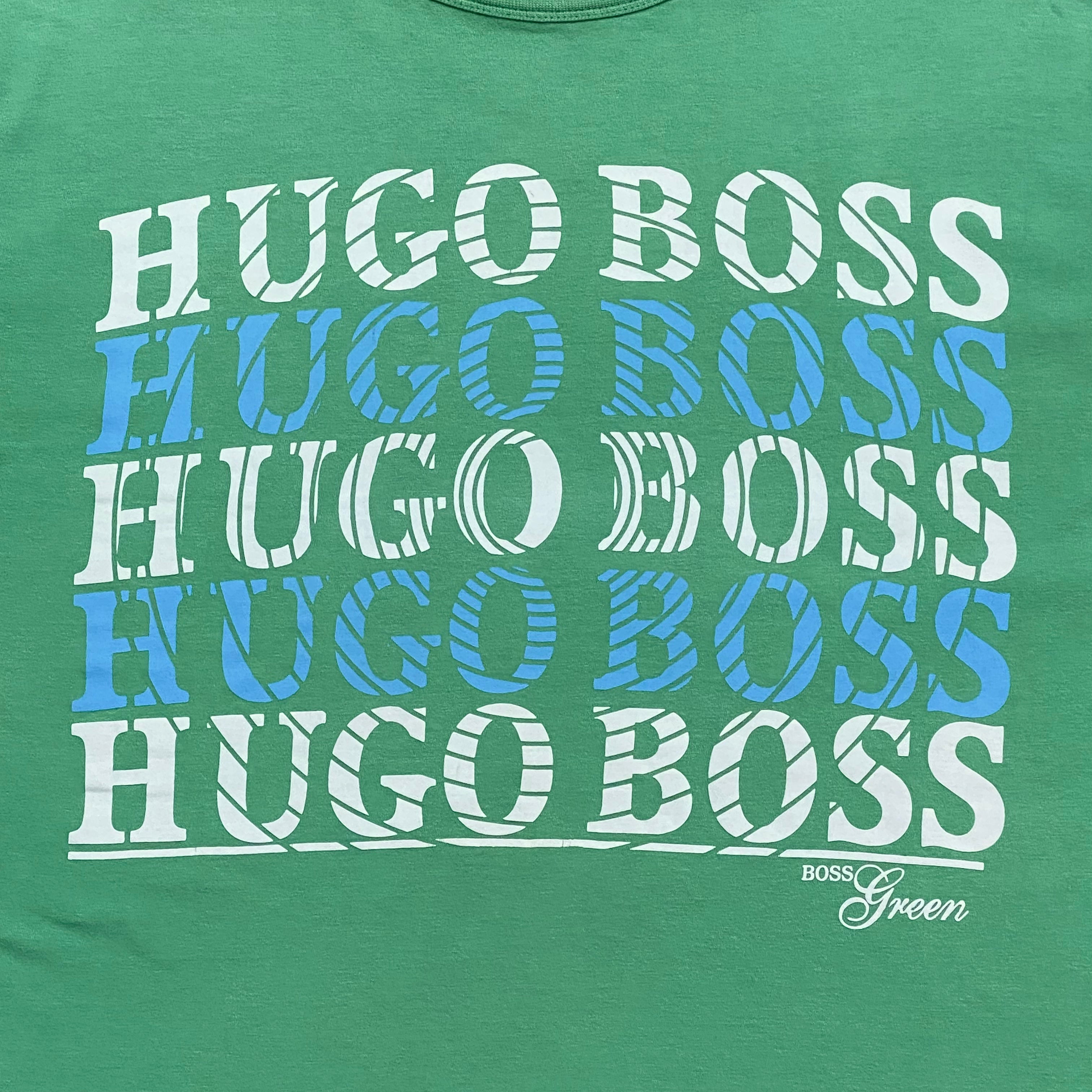 Hugo Boss Green Paper Thin T-Shirt Large