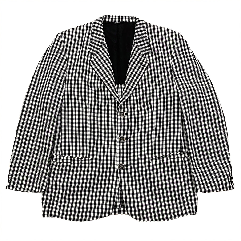 Vintage 90’s Versus Gianni Versace Black & White Plaid Blazer Jacket 50